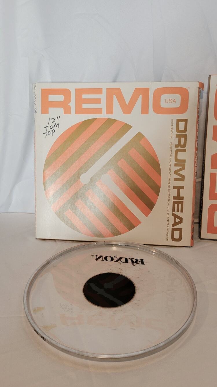 Vintage Remo 12" Tom Drum Head Clear Batter Top Black Dot USA Original Box